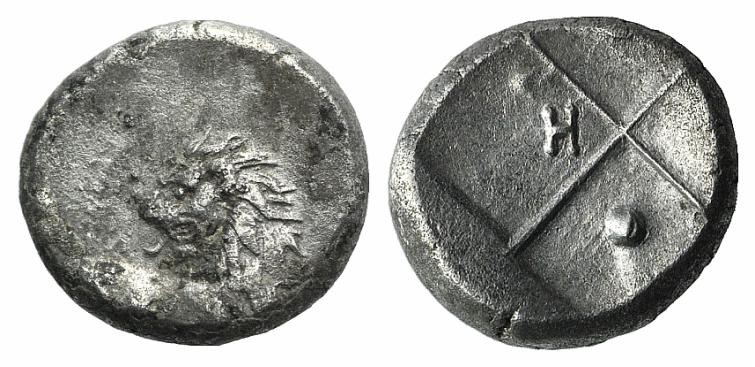 Thrace, Chersonesos, c. 386-338 BC. AR Hemidrachm (12mm, 2.51g). Forepart of lio...