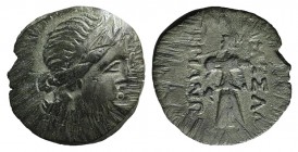 Thrace, Mesambria, c. 275/50-175 BC. Æ (22mm, 7.47g, 12h). Diademed female head r. R/ Athena Promachos l.; helmet in inner l. field. Topalov, Messambr...