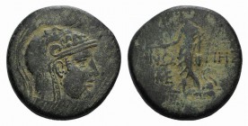 Pontos, Amisos. temp. Mithradates VI, c. 85-65 BC. Æ (29mm, 19.68g, 12h). Head of Athena r., wearing Attic helmet. R/ Perseus standing facing, holding...