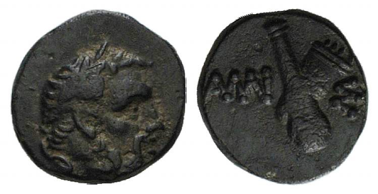 Pontos, Amisos, time of Mithradates VI, c. 85-65 BC. Æ (11mm, 1.60g, 11h). Laure...