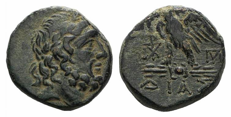 Bithynia, Dia, c. 85-65 BC. Æ (20mm, 8.60g, 12h). Laureate head of Zeus r. R/ Ea...