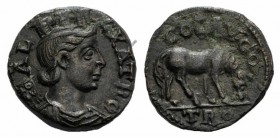 Troas, Alexandria. Pseudo-autonomous issue, c. mid 3rd century AD. Æ (20mm, 5.48g, 12h). Turreted and draped bust of Tyche r., with vexillum over shou...