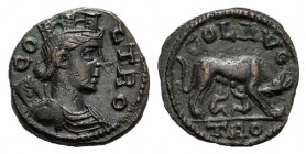 Troas, Alexandria, Pseudo-autonomous issue, c. mid 3rd century AD. Æ (21mm, 5.04g, 7h). Turreted and draped bust of Tyche r.; vexillum behind. R/ She-...