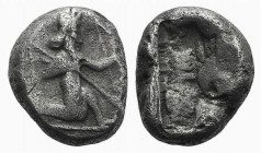 Achaemenid Kings of Persia, c. 450-375 BC. AR Siglos (14mm, 5.47g). Persian king or hero r., in kneeling-running stance, holding bow and dagger, quive...