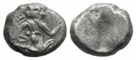 Achaemenid Kings of Persia, c. 375-330 BC. AR Siglos (14mm, 5.19g). Persian king or hero r., in kneeling-running stance, holding bow and dagger, quive...