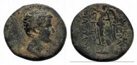 Tiberius (14-37). Phrygia, Apamea. Æ (25mm, 10.08g, 12h). Bare head r. R/ Nike standing l., holding wreath and palm. RPC I 4374. VF