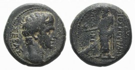 Tiberius (14-37). Phrygia, Laodicea ad Lycum. Æ (19mm, 6.65g, 12h). Dioskourides, magistrate. Bare head r. R/ Zeus Laodiceus standing l., holding eagl...