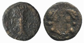 Britannicus with Octavia and Antonia (AD 41-55). Mysia, Cyzicus. Æ (11mm, 1.82g, 12h). Bare head of Britannicus r. R/ Confronted, draped busts of Anto...