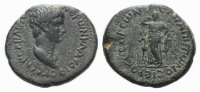 Nero (54-68). Lydia, Hierocaesaraea. Æ (20mm, 5.73g, 12h). Kapitonos, magistrate, AD 54-9. Bare-headed and draped bust r. R/ Artemis Persica standing ...