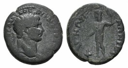 Trajan (98-117). Phrygia, Ancyra. Æ (26mm, 11.72g, 6h). Laureate head r. R/ Zeus standing l., holding anchor and resting on shield. RPC III 2533. Gree...