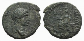 Trajan (98-117). Seleucis and Pieria, Gabala. Æ (22mm, 8.41g, 12h), year 152 (106/7). Laureate head r. R/ Cybele seated l., holding ears of corn and p...