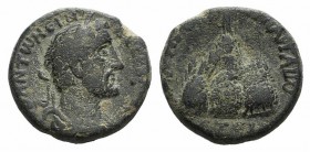 Antoninus Pius (138-161). Cappadocia, Caesarea. Æ (21mm, 8.99g, 12h), year 16 (153/4). Laureate, draped and cuirassed bust r. R/ Mount Argaeus with ma...