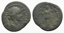 Faustina Junior (Augusta, 147-175). Lydia, Maeonia. Æ (24mm, 9.49g, 6h). Appas(?), magistrate. Draped bust r. R/ Demeter standing l., holding poppy, c...