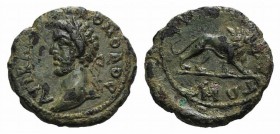 Commodus (177-192). Moesia Inferior, Nicopolis ad Istrum. Æ (19mm, 4.24g, 6h). AYT KAI[…]OMOΔOC, Laureate head l. R/ […]TΩN, Lion walking r. RPC IV on...
