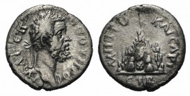 Septimius Severus (193-211). Cappadocia, Caesarea-Eusebia. AR Drachm (18mm, 2.81g, 12h), year 2 (AD 193/4). Laureate head r. R/ Mt. Argaeus surmounted...