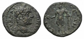 Caracalla (198-217). Pisidia, Sagalassus. Æ (18mm, 3.91g, 6h). AY K M AV ANTΩNEIN, Laureate head r. R/ CAΓ[AΛAC]CEΩN, Lacaedemon standing l., holding ...