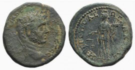 Caracalla (198-217). Galatia, Ancyra. Æ (30mm, 16.69g, 7h). ANTO[...]NOC […]CTOC, Laureate head r. R/ METPOΠOΛEOΣ ANKYPAΣ, Nemesis standing l., holdin...