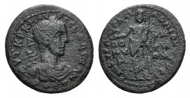 Severus Alexander (222-235). Mysia, Adramyteum. Æ (39mm, 23.12g, 6h). Laureate, draped and cuirassed bust r. R/ Zeus standing facing, holding eagle an...