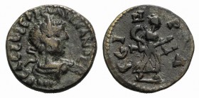 Severus Alexander (222-235). Mysia, Parium. Æ (16mm, 2.74g, 6h). Laureate, draped and cuirassed bust r. R/ Artemis advancing r., holding torch in each...