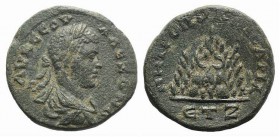 Severus Alexander (222-235). Cappadocia, Caesarea. Æ (27mm, 12.38g, 12h), year 7 (227/8). Laureate and draped bust r., seen from behind. R/ Mount Arga...