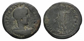 Gordian III (238-244). Mysia, Germe. Æ (30mm, 12.43g, 6h). Ael Aristoneikos, strategos. Laureate and cuirassed bust r. R/ Dionysus standing l., holdin...