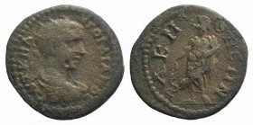 Gordian III (238-244). Phrygia, Acmoneia. Æ (25mm, 5.52g, 6h). Radiate, draped and cuirassed bust r. R/ Asclepius standing r., holding serpent-staff. ...