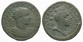 Gordian III (238-244). Cilicia, Tarsus. Æ (37mm, 20.36g, 6h). Radiate and cuirassed bust r. R/ Turreted, veiled and draped bust of Tyche r. SNG BnF 17...