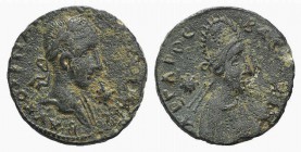 Gordian III with Abgar X Phraates (234-244). Mesopotamia, Edessa. Æ (24mm, 9.98g, 5h). Laureate, draped and cuirassed bust of Gordian III r.; star bel...