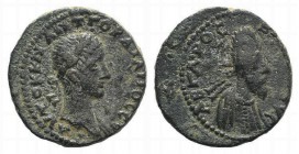Gordian III with Abgar X Phraates (238-244). Mesopotamia, Edessa. Æ (19mm, 5.95g, 5h). Laureate head of Gordian III r. R/ Draped bust of Abgar X, wear...