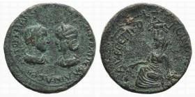 Gordian III and Tranquillina (238-244). Mesopotamia, Singara. Æ (32mm, 24.35g, 6h). Confronted busts of Gordian r., laureate, draped and cuirassed, an...
