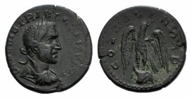 Trebonianus Gallus (251-253). Troas, Alexandria. Æ (21mm, 5.77g, 3h). Laureate, draped, and cuirassed bust r. R/ Eagle standing facing on bucranium, w...
