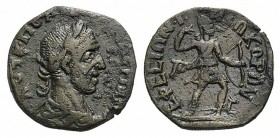 Valerian I (253-260). Ionia, Ephesus. Æ (27mm, 9.01g, 6h). Laureate, draped and cuirassed bust r., seen from behind. R/ Artemis standing r., drawing a...