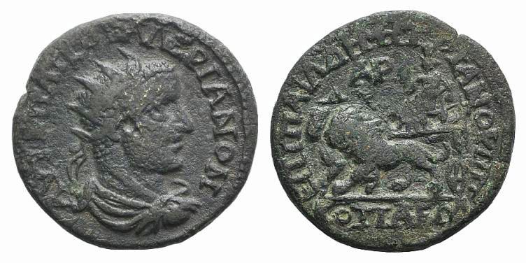 Valerian I (253-260). Phrygia, Cotiaeum. Æ (24mm, 7.09g, 1h). P. Aelius Demetriu...