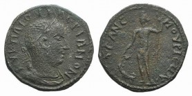 Valerian I (253-260). Cilicia, Anemurium. Æ (24mm, 6.68g, 7h), year 3 (255/6). Laureate, draped and cuirassed bust r. R/ Dionysus standing facing, hea...