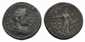 Valerian I (253-260). Cilicia, Tarsus. Æ (34mm, 18.97g, 6h). Radiate, draped and cuirassed bust r. R/ Apollo holding lighted torch, bow, arrow and dag...