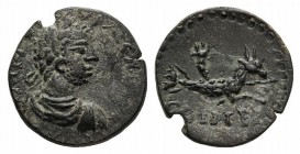 Gallienus (253-268). Mysia, Parium. Æ (23mm, 8.24g, 6h). Laureate, draped and cuirassed bust r. R/ Capricorn r., with globe between hooves and cornuco...