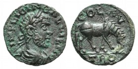 Gallienus (253-268). Troas, Alexandria. Æ (19mm, 4.99g, 6h). Laureate, draped and cuirassed bust r. R/ Horse grazing r. Bellinger A451; SNG Copenhagen...