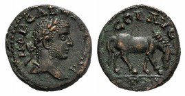 Gallienus (253-268). Troas, Alexandria. Æ (21mm, 5.29g, 12h). Laureate head r. R/ Horse grazing r. Bellinger A452; cf. SNG von Aulock 1486. VF