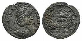 Salonina (Augusta, 254-268). Ionia, Metropolis. Æ (27mm, 6.18g, 12h). Draped bust r., wearing stephane. R/ Prize crown containing two palm fronds and ...