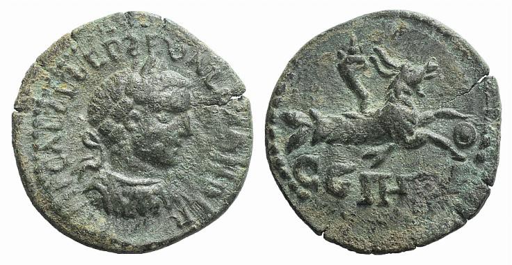 Valerian II (Caesar, 256-258). Mysia, Parium. Æ (24mm, 5.92g, 7h). Laureate, dra...