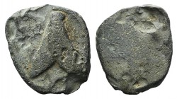 Roman PB Tessera, c. 1st century BC - 1st century AD (17mm, 4.56g). Fly. R/ Blank. Good Fine