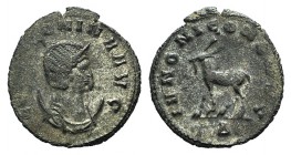 Salonina (Augusta, 254-268). AR Antoninianus (20mm, 2.82g, 12h). Rome, c. 267-8. Diademed and draped bust r. on crescent. R/ Stag walking l. RIC V 15;...