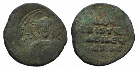 Anonymous, time of Basil II and Constantine VIII, c. 1020-1028. Æ 40 Nummi (32mm, 13.11g, 6h). Uncertain (Thessalonica?) mint. Facing bust of Christ P...