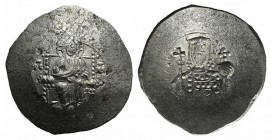 Alexius I (1081-1118). BI Aspron Trachy (27mm, 3.92g, 6h). Constantinople, 1092/3-1118. Christ Pantokrator enthroned facing. R/ Crowned facing bust of...