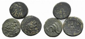 Lot of 3 Greek Æ coins, to be catalog. Lot sold as it, no returns