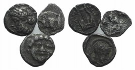 Lot of 3 Greek Ar fractions, to be catalog. Lot sold as it, no returns