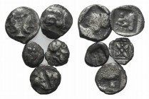 Lot of 5 Greek Ar fractions, to be catalog. Lot sold as it, no returns