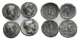 Lot of 4 Greek Ar drachms, to be catalog. Lot sold as it, no returns