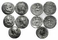 Lot of 5 Greek Ar drachms, to be catalog. Lot sold as it, no returns
