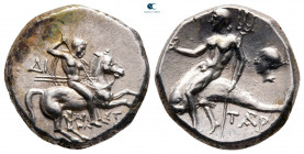 Calabria. Tarentum circa 272-240 BC. Di... and Aristokles, magistrates. Nomos AR